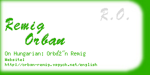 remig orban business card